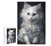 Rompecabezas 1000 PCS para Adolescentes Regal White Cat Portrait -3 Rompecabezas para Adultos Juego Familiar Decoración del Hogar para Cumpleaños, Navidad 1000 PCS