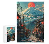 Rompecabezas 1000 PCS para Adolescentes Retro Mount Fuji City Rompecabezas para Adultos Juego Práctico Regalo De Cumpleaños Regalo De Cumpleaños, Regalos, 1000 PCS