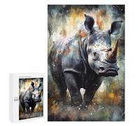 Rompecabezas 1000 PCS para Adolescentes Rhino Watercolors Rompecabezas para Adultos Juguete Decoración De Pared Difícil Difícil Desafiante De Completar 1000 PCS