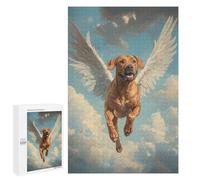Rompecabezas 1000 PCS para Adolescentes Rhodesian Ridgeback Angel Majestic Pet Tribute Dog with Wings Rompecabezas para Adultos Juego Familiar Decoración del Hogar para Cumpleaños, Navidad 1000 PCS