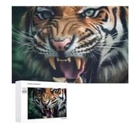 Rompecabezas 1000 PCS para Adolescentes Roaring Tiger Close-Up Rompecabezas para Adultos Juguete Decoración De Pared Mejora La Memoria Ayuda A Ejercitar El Cerebro 1000 PCS