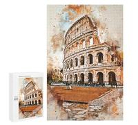 Rompecabezas 1000 PCS para Adolescentes Rome in Watercolor Rompecabezas para Adultos Juego Práctico Pero Divertido Y Humorístico para Cumpleaños, Navidad 1000 PCS