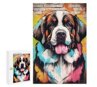 Rompecabezas 1000 PCS para Adolescentes Saint Bernard Dog Graffiti Rompecabezas para Adultos Juego Práctico Decoración del Hogar Cumpleaños Y Navidad 1000 PCS