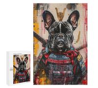 Rompecabezas 1000 PCS para Adolescentes Samurai Bulldog Armor Art Print Rompecabezas para Adultos Que Mejoran La Memoria Difícil Y Desafiante Cumpleaños 1000 PCS