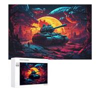 Rompecabezas 1000 PCS para Adolescentes Sci-Fi Battlefield Scene with Tank Rompecabezas para Adultos Juguetes De Bricolaje Análisis Y Lógica Trato como Regalos para Toda La Familia 1000 PCS