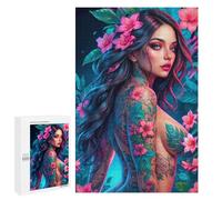 Rompecabezas 1000 PCS para Adolescentes Sexy Flower Nude Girl Rompecabezas Juego De Ingenio Aliviador De Estrés Desafiante para Completar 1000 PCS