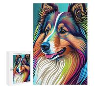 Rompecabezas 1000 PCS para Adolescentes Shetland Sheepdog Colorful Rompecabezas para Adultos Juguetes DIY para La Diversión Familiar Ayuda A Ejercitar El Cerebro 1000 PCS
