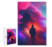 Rompecabezas 1000 PCS para Adolescentes Silhouette in Colorful Clouds Rompecabezas para Adultos Juego Familiar Una Obra De Arte como Regalo para Toda La Familia 1000 PCS