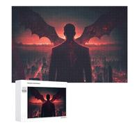Rompecabezas 1000 PCS para Adolescentes Silhouette of A Man with Wings Over A Cityscape Rompecabezas para Adultos Juguete Decoración De Pared Mejora La Memoria Ayuda A Ejercitar El Cerebro 1000 PCS