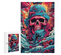 Rompecabezas 1000 PCS para Adolescentes Skull in Turban Rompecabezas para Adultos Juegos Divertidos Una Obra De Arte Ayuda A Ejercitar El Cerebro 1000 PCS