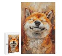 Rompecabezas 1000 PCS para Adolescentes Smiling Shiba Inu Oil Painting Rompecabezas para Adultos Juego Práctico Pero Divertido Y Humorístico Regalo De Cumpleaños, Regalos, 1000 PCS