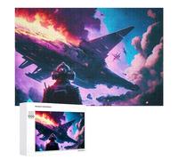 Rompecabezas 1000 PCS para Adolescentes Space Battle Burning Ship Rompecabezas para Adultos Juego De Ingenio Análisis Y Lógica 1000 PCS