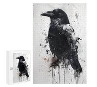 Rompecabezas 1000 PCS para Adolescentes Splash Watercolor Raven Rompecabezas Juegos Familiares Ensamblaje De Patrones Cumpleaños Y Navidad 1000 PCS
