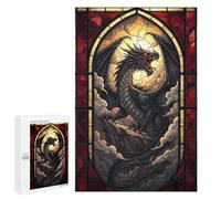 Rompecabezas 1000 PCS para Adolescentes Stained Glass Dragon Rompecabezas para Adultos Juguetes DIY para La Diversión Familiar Ayuda A Ejercitar El Cerebro 1000 PCS