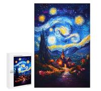 Rompecabezas 1000 PCS para Adolescentes Starry Night Village Rompecabezas para Adultos Juguete Decoración De Pared Difícil Difícil Desafiante De Completar 1000 PCS