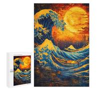 Rompecabezas 1000 PCS para Adolescentes Starry Night Wave Japan Rompecabezas para Adultos Juego Práctico Pero Divertido Y Humorístico para Cumpleaños, Navidad 1000 PCS