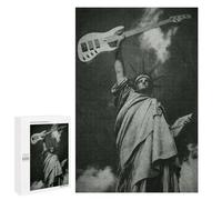 Rompecabezas 1000 PCS para Adolescentes Statue of Liberty Guitar Rompecabezas Juegos Familiares Ensamblaje De Patrones Cumpleaños Y Navidad 1000 PCS
