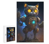 Rompecabezas 1000 PCS para Adolescentes Steampunk Cat Robot Art Rompecabezas para Adultos Juego Familiar Una Obra De Arte como Regalo para Toda La Familia 1000 PCS