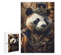 Rompecabezas 1000 PCS para Adolescentes Steampunk Panda Animal Rompecabezas para Adultos Juego Práctico Pero Divertido Y Humorístico para Cumpleaños, Navidad 1000 PCS