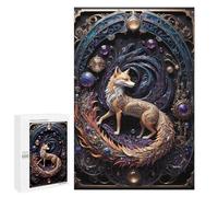 Rompecabezas 1000 PCS para Adolescentes Steampunk Red Fox Art Deco Rompecabezas para Adultos Juego Familiar Una Obra De Arte como Regalo para Toda La Familia 1000 PCS