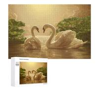 Rompecabezas 1000 PCS para Adolescentes Swans on The Lake Wallpaper Rompecabezas para Adultos Juegos Relajantes Difícil Difícil Desafío Educativo 1000 PCS