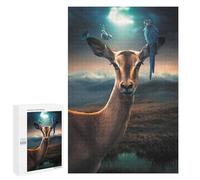 Rompecabezas 1000 PCS para Adolescentes The Antelope and Birds Rompecabezas Juego De Ingenio Aliviador De Estrés Desafiante para Completar 1000 PCS