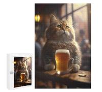 Rompecabezas 1000 PCS para Adolescentes The Drinking Cat Rompecabezas Juegos Familiares Ensamblaje De Patrones Cumpleaños Y Navidad 1000 PCS
