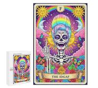 Rompecabezas 1000 PCS para Adolescentes The Idgaf Tarot Card Illustration Rompecabezas para Adultos Juguetes DIY para La Diversión Familiar Ayuda A Ejercitar El Cerebro 1000 PCS