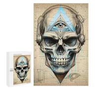 Rompecabezas 1000 PCS para Adolescentes Third Eye Blind Skull Rompecabezas Juegos Familiares Ensamblaje De Patrones Cumpleaños Y Navidad 1000 PCS