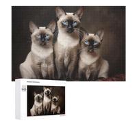 Rompecabezas 1000 PCS para Adolescentes Three Siamese Cats Rompecabezas para Adultos Juguetes De Bricolaje Pero Un Desafío Educativo Divertido Y Humorístico 1000 PCS