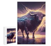 Rompecabezas 1000 PCS para Adolescentes Thundering Bull Epic Lightning Storm -1 Rompecabezas para Adultos Juguetes De Bricolaje Análisis Y Lógica Trato como Regalos para Toda La Familia 1000 PCS