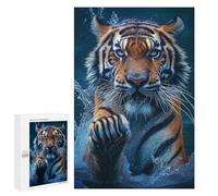 Rompecabezas 1000 PCS para Adolescentes Tiger in Water-4 Rompecabezas para Adultos Juegos Relajantes Decoración Interacción Entre Padres E Hijos 1000 PCS
