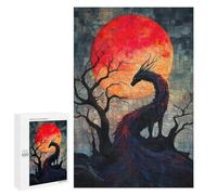 Rompecabezas 1000 PCS para Adolescentes Tissue Bloodmoon Dragon Rompecabezas Juego De Ingenio Aliviador De Estrés Desafiante para Completar 1000 PCS