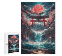 Rompecabezas 1000 PCS para Adolescentes Torii Gate Waterfall Rompecabezas DIY Juguetes Una Obra De Arte como Regalo para Toda La Familia 1000 PCS