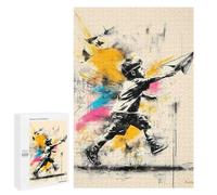 Rompecabezas 1000 PCS para Adolescentes Urban Dreams - Boy with Paper Plane Street Art Rompecabezas para Adultos Juguetes DIY para La Diversión Familiar Ayuda A Ejercitar El Cerebro 1000 PCS