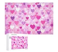 Rompecabezas 1000 PCS para Adolescentes Valentine's Day Heart Background Rompecabezas para Adultos Juegos Divertidos Una Obra De Arte Ayuda A Ejercitar El Cerebro 1000 PCS