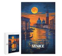 Rompecabezas 1000 PCS para Adolescentes Venice Italy Night Scene Rompecabezas para Adultos Juegos Familiares Carrera De Velocidad De Manos para Cumpleaños, Navidad 1000 PCS