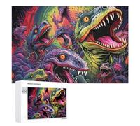 Rompecabezas 1000 PCS para Adolescentes Vibrant Dinosaur Fantasy Artwork Rompecabezas para Adultos Juego De Ingenio Análisis Y Lógica 1000 PCS