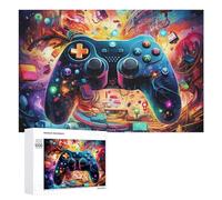 Rompecabezas 1000 PCS para Adolescentes Vibrant Gaming Controller Artwork -3 Rompecabezas para Adultos Juegos Divertidos Una Obra De Arte Ayuda A Ejercitar El Cerebro 1000 PCS