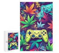Rompecabezas 1000 PCS para Adolescentes Vibrant Gaming Controllers Amidst Nature Rompecabezas para Adultos Juegos Relajantes Difícil Difícil Desafío Educativo 1000 PCS