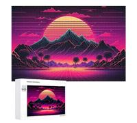 Rompecabezas 1000 PCS para Adolescentes Vibrant Neon Desert Sunset Rompecabezas para Adultos Juegos Relajantes Difícil Difícil Desafío Educativo 1000 PCS