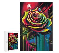 Rompecabezas 1000 PCS para Adolescentes Vibrant Rainbow Rose Artwork Rompecabezas para Adolescentes Juegos Divertidos Ensamblaje De Patrones Ayuda Al Cerebro A Ejercitarse 1000 PCS