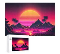 Rompecabezas 1000 PCS para Adolescentes Vibrant Retro Sunset Landscape -2 Rompecabezas para Adultos Juegos Relajantes Difícil Difícil Desafío Educativo 1000 PCS
