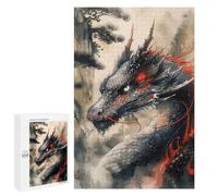 Rompecabezas 1000 PCS para Adolescentes Vintage Inked Dragon Rompecabezas para Adultos Juego Práctico Arte De Pared Desafiante De Completar 1000 PCS
