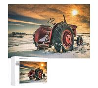 Rompecabezas 1000 PCS para Adolescentes Vintage Tractor in Winter Field Rompecabezas para Adultos Juegos Divertidos Una Obra De Arte Ayuda A Ejercitar El Cerebro 1000 PCS