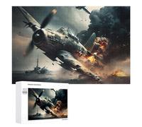 Rompecabezas 1000 PCS para Adolescentes Warplanes in Fiery Combat Rompecabezas para Adultos Juguete Decoración De Pared Mejora La Memoria Ayuda A Ejercitar El Cerebro 1000 PCS