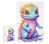 Rompecabezas 1000 PCS para Adolescentes Watercolor Bearded Dragon Rompecabezas para Adultos Juego Familiar Una Obra De Arte como Regalo para Toda La Familia 1000 PCS