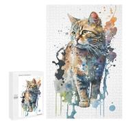 Rompecabezas 1000 PCS para Adolescentes Watercolor Cat Painting Rompecabezas para Adultos Juego Práctico Pero Divertido Y Humorístico Regalo De Cumpleaños, Regalos, 1000 PCS