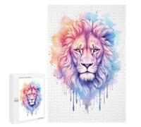 Rompecabezas 1000 PCS para Adolescentes Watercolor Lion Painting Rompecabezas para Adultos Juego Práctico Pero Divertido Y Humorístico para Cumpleaños, Navidad 1000 PCS