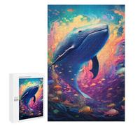 Rompecabezas 1000 PCS para Adolescentes Whale in Colorful Ocean Rompecabezas para Adolescentes Juegos Divertidos Ensamblaje De Patrones Ayuda Al Cerebro A Ejercitarse 1000 PCS